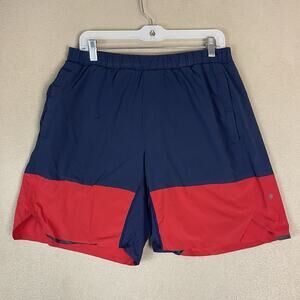 Lululemon Short Mens L Multicolor Athletic‎ Gym Elastic Waist Pockets Linerless